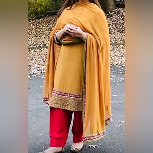 Pakistan/Indian Party Wear Trouser Kamez ( Debka Zardozi Work)